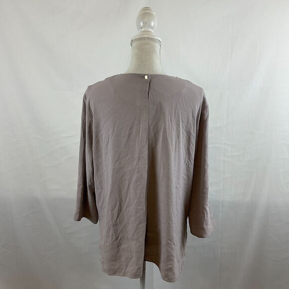 MM LaFleur Blouse XL Lavender-Gray 3/4 Sleeve Drape Detail - Picture 7 of 12